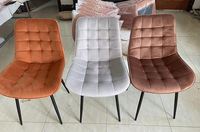 Chaise de cuisine en velours marron, blanc, noir, gris, bleu, style nordique, chaises de salle à manger, vente chaude