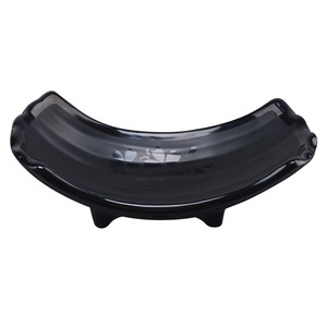 En forme de <span class=keywords><strong>bateau</strong></span> Noir ovale japonaise <span class=keywords><strong>vaisselle</strong></span> plat de service avec support - Product Image 3