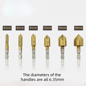 5 sáo mũi khoan mũi Khoan Hex Shank, ti-tráng gỗ chamfering công cụ thiết lập 6-19mm cho gỗ cứng nhôm - Product Image 6