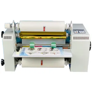 GS-360 Desktop semi-automatic roll laminator laminating machine with hot stamping and plastic sealing function