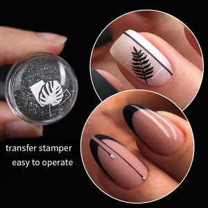 Outil <span class=keywords><strong>de</strong></span> tamponnage pour nail art, tête en silicone transparente colorée avec poignée, pour estampage <span class=keywords><strong>de</strong></span> motifs français sur les ongles - Product Image 1