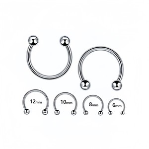 Anneau de nez en alliage de titane en forme de fer à cheval 16G avec fermeture à vis, anneau de septum et d'oreille, bijou de piercing pour usage quotidien - Product Image 2
