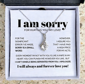 Copper Casting Teardrop Pendant Necklace Personalized Custom Text Card-Classic Forgiveness Apology Gift Valentine's Day UIONEN - Product Image 2