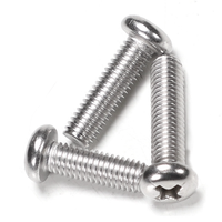 304 Stainless Steel Screw Cross Round Head Screw PM Machine Wire Cross Slot Pan Head Small Screw M2M3M4M5M6