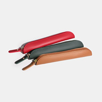 Étui à stylo compact en cuir de luxe durable avec fermeture éclair pour le rangement et la protection du stylet Apple