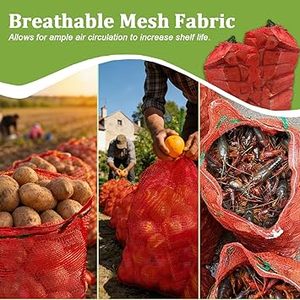Huamaohengchun 10 Bolsas de Malla Duraderas de 31''x20'' Reutilizables y Transpirables con Cordón, Capacidad de 33 lb para Productos Frescos, Cebollas y Patatas - Product Image 4