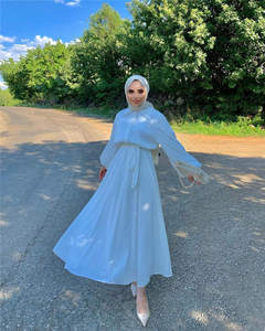 Premium tradizionale preghiera islamica abbigliamento etnico Dubai musulmano Ramadan <span class=keywords><strong>arabo</strong></span> colletto rovesciato abito Hijab Abaya <span class=keywords><strong>bianco</strong></span> - Product Image 5