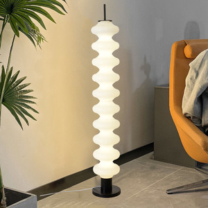 Lámpara de Pie Moderna de Plástico Blanco con Control Táctil, Altura Ajustable, Luz LED para Uso Residencial - Product Image 3