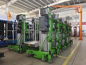 Plate-forme élévatrice en aluminium approuvée CE 12m électrique simple homme pousser autour de l'élévateur de mât vertical à vendre - Product Image 6