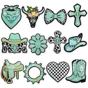 Patchs brodés personnalisés en gros, motifs floraux à paillettes, en tissu écologique avec support thermocollant pour chapeaux et vêtements féminins - Product Image 4