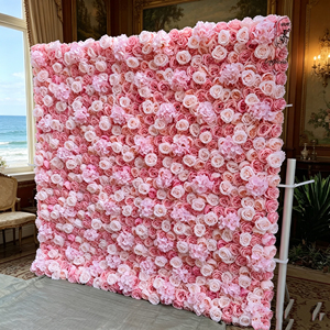 Soft <b>Blush</b> Rose Mixed Ivory Floral Panel Suitable For Luxury Wedding Dessert Table Background And Elegant Banquet Layout - Product Image 2
