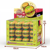SW Cross-border Mini hamburger à pression et rotation, porte-clés, boule toupie créative anti-stress unisexe en plastique