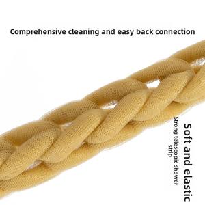 Fleur de bain moussante douce et respectueuse de la peau, à double usage, pour le dos, avec longue sangle, pour la douche et le bain à domicile - Product Image 2