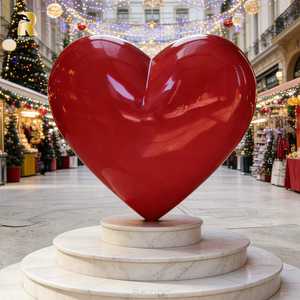 Escultura Grande de Coração Vermelho em Aço Inoxidável RELONG, Estilo Romântico para Decoração - Product Image 5