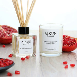 ชุดน้ำหอมปรับอากาศ AIKUN กลิ่นหอมจากธรรมชาติ พร้อมเทียนหอมแบบเทมือ และก้านไม้หอม สำหรับบ้าน ห้องนอน ห้องนั่งเล่น รับผลิตตามสั่ง ขายส่ง - Product Image 1