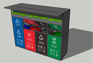 Poubelle intelligente en métal pour tri des déchets avec porte à capteur et compactage hydraulique pour parcs et rues publiques - Product Image 2