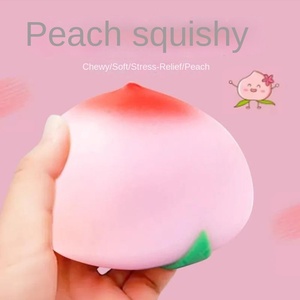 Jouet anti-stress créatif en forme de pêche, poupée réaliste en forme de fruit de pêche, figurine mignonne, gadget de décompression pour le bureau - Product Image 1