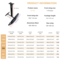 Smooth Glide Hydrofoil GY 930 Carbon Olahraga Air Laut Danau Wing Foil Surf Pompa Pengendalian Berkendara yang Efisien Untuk Penggunaan Ahli/Pemula