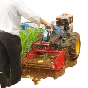 Máquina de colheita tradicional de batata taro gengibre, cenoura combinada com tratores 8-22hp, 2 rodas trator manual