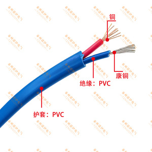 Sonde de température Tznuoyi Kcr à fil compensateur, gaine bleue, cuivre, Constantan, isolation PVC - Product Image 1