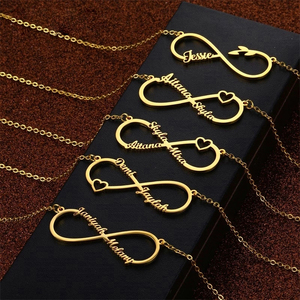 Collana personalizzata in acciaio inossidabile personalizzata con targhetta da donna con catene in argento con perle in pietra principale - Product Image 3