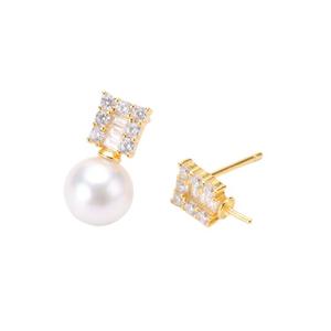 Boucles d'oreilles fines en argent S925, accessoires de perles DIY avec perles rondes de 7 à 10 mm, plateau vide pour boucles d'oreilles, bijoux tendance - 20572 - Product Image 3