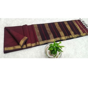 Sari de Algodón y Seda Maheshwari Garbh Reshmi, Tejido a Mano, Diseño Étnico Tradicional, de Lujo, para Fiestas, Bodas y Eventos, para Mujer - Product Image 3
