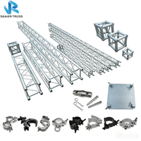Sistema de Truss de Aluminio Negro para Eventos, Conexión por Espiga, Diseño Modular Portátil para Iluminación de Escenarios de Conciertos y DJ - Instalación Rápida