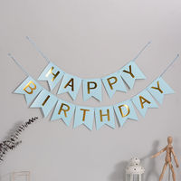 Vente en gros 2022 Haute Qualité Pull Drapeau Bannière Or Papier Timbre à Chaud pour la Décoration de Fête d'Anniversaire