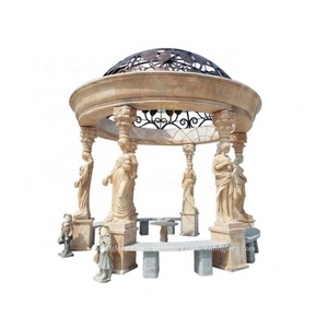 Haute qualité grand jardin paysage Design pierre Art Sculpture hôtel Villa colonne romaine gazebo en marbre pour application extérieure - Product Image 5