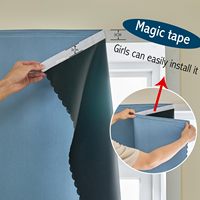 Cortinas Opacas Portátiles Anti-UV Langsir, Sin Necesidad de Perforación, para Oscurecer Habitaciones, Cortinas Térmicas Opacas para Dormitorios