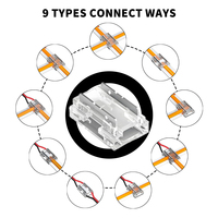 Connecteurs 9 en 1 pour bande RVB 4 3 2 broches 5mm 8mm Light Cob LED Strip Connector