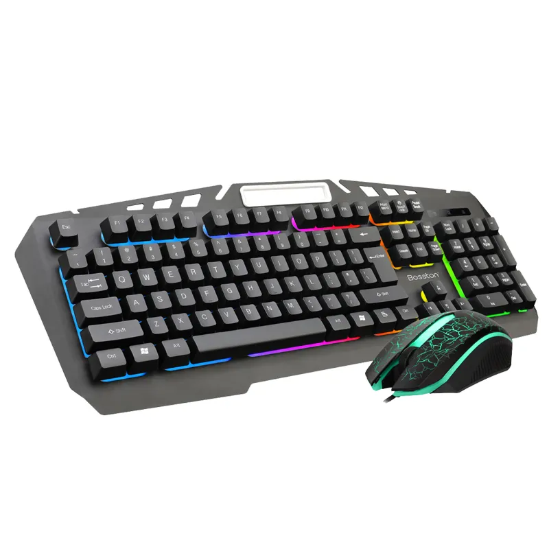 Hot sale 8350 gaming Metal lighting combo for PC computer keyboard mouse combos