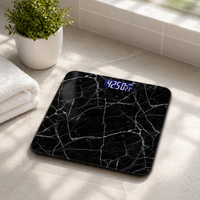 Pèse-personne numérique de salle de bain, plateforme compacte et robuste, pieds antidérapants, miroir en verre, affichage LED, grande capacité
