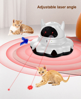 Jouet laser interactif intelligent et écologique pour chat, rechargeable, en ABS, multifonctionnel, avec plateau tournant, pour intérieur