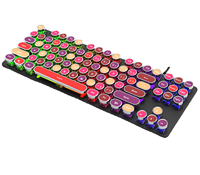 Vente flash Clavier mécanique rétro steampunk 87 touches avec touches rondes pour PC