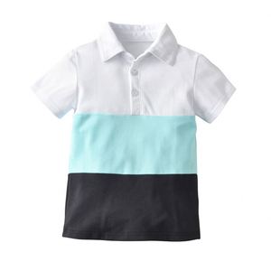 China Top Ten Selling Products Boy T-shirt Kids Children's Three Color <b>Stitching</b> Shirt Pure Color Pants Suit for Boys - Product Image 2