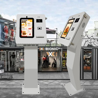 Machine de commande tactile sur pied pour extérieur de 15,6 pouces avec écran K Base, caméra, microphone, kiosque en libre-service pour restaurant