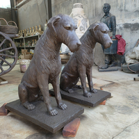 Sculpture de chien loup irlandais en bronze sur mesure, taille réelle, statue de chien en bronze pour la décoration de l'entrée de la maison