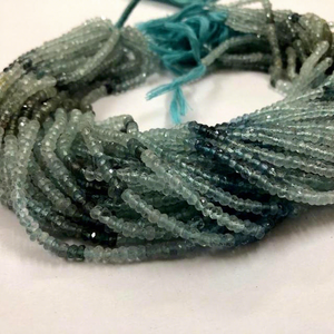 Colliers et bracelets en pierres d'aquamarine naturelle de 4 mm, facettes rondes, vertes, certifiées IGI, création de bijoux - Product Image 1