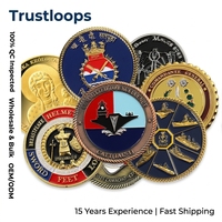 Pièces commémoratives personnalisées Trustloops en alliage de zinc plaqué or, estampage métallique, souvenir, support OEM ODM, échantillon disponible
