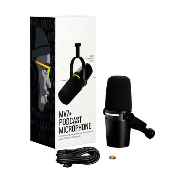 MV7+ USB/XLR Hybrid Dynamic Microphone with Touch Controls, Built-in DSP App Compatibility for Podcasting and Streaming