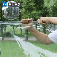Bâche transparente en PVC robuste et imperméable FLFX, résistante aux UV, pour couvertures de chantiers de construction