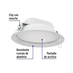 Volteck 12 W luce diurna LED incasso Box Box Set di 2 unità di plafoniere rotonde - Product Image 2