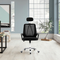 Avec appui-tête-Durable fer plastique nylon matériel pleine maille tissu pivotant chaise de direction moderne ergonomique chaise de bureau