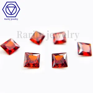 Rarity Factory Directsale Naranja Cuadrado piedras preciosas sueltas Piedra de zirconia grande 5A Zirconia Cubic