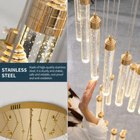 Lustre en cristal de luxe pour escalier, luminaire suspendu moderne en spirale pour villa, loft, salon, hall d'hôtel, plafond double hauteur