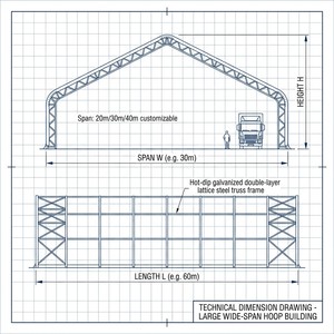 Hangar de stockage préfabriqué en conteneur pour fruits et légumes frais, abri en tissu, hangar pour équipement, bâtiment en acier galvanisé pour foin - Product Image 4
