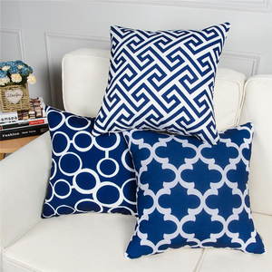 Nordic Simple Style <strong>Blue</strong> Geometric Printed Decorative <strong>Cushion</strong> <strong>Cover</strong> Sofa Throw Pillowcase <strong>Cover</strong> for Home - Product Image 3