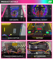 Machine d'arcade de basket-ball commerciale à deux joueurs, à monnayeur, jeu sportif d'intérieur, certifiée CE, prise US, garantie 1 an, direct usine